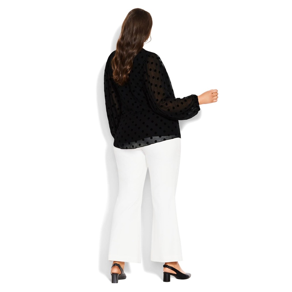 City Chic Zoe Top in Black Polka Dots Size XL/22 - Picture 3 of 8